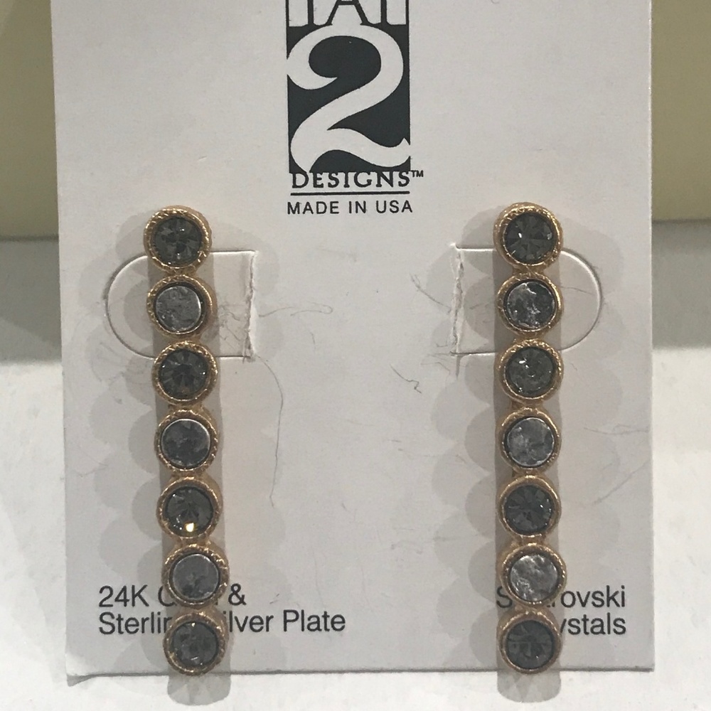 GOLD PIRA CRYSTAL & COIN POST EARRINGS